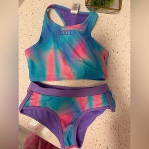 Roots Tie-Dye Bikini Set size 7 girls